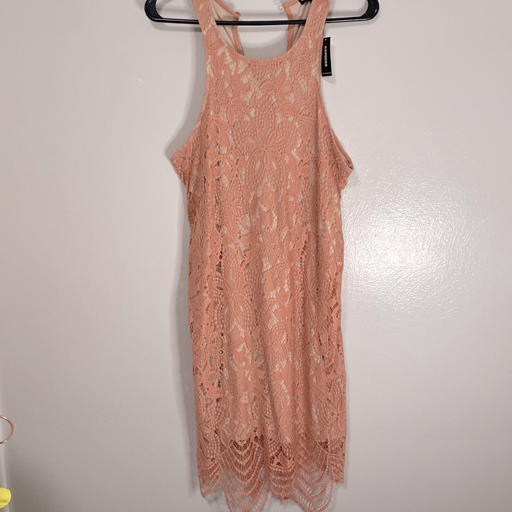 NWT Gorgeous Express Lace Mock Neck Dress